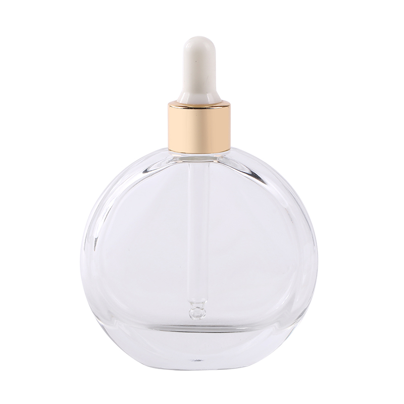 50ml small empty round perfume oil bottles for hair oil with dropper