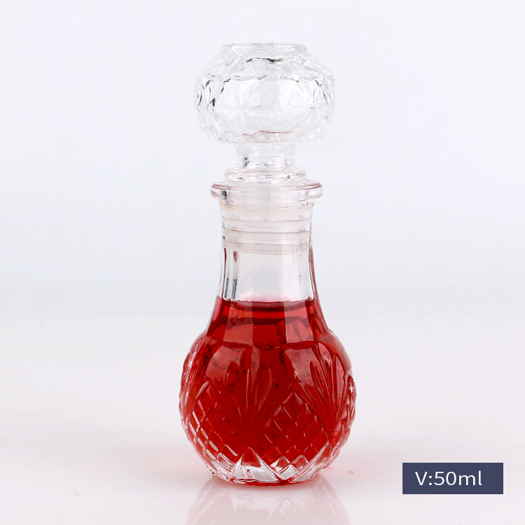 50ml small glass bottle wine bottle whisky bottle with stopper