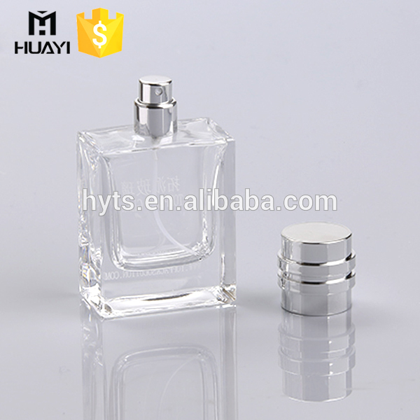50ml small glass perfume bottles with crimp spray pump