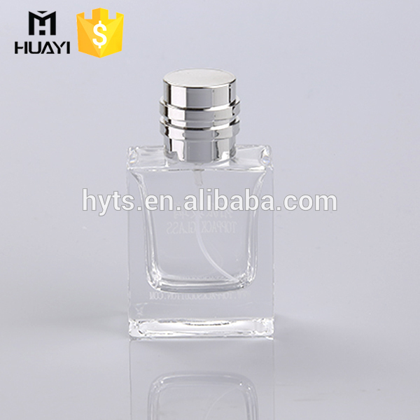 50ml small glass perfume bottles with crimp spray pump