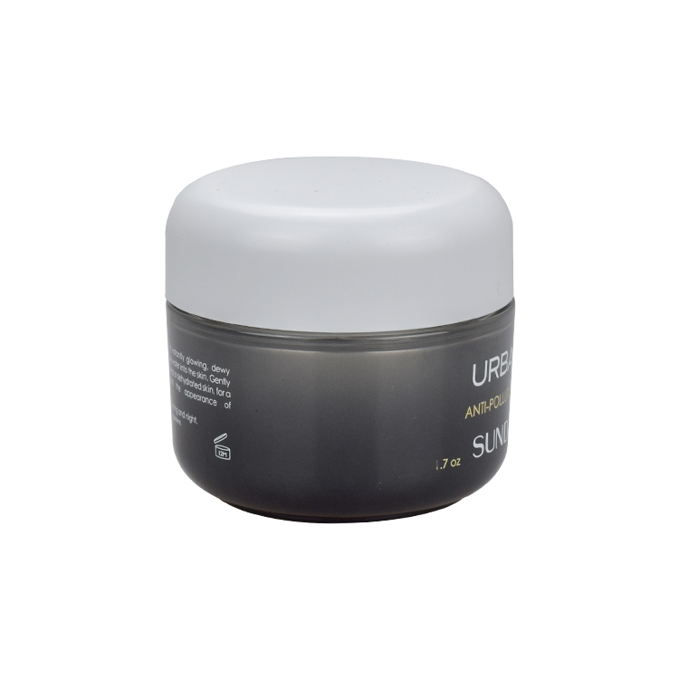 50ml  thick glass cosmetic grey color  cream jar with double wall