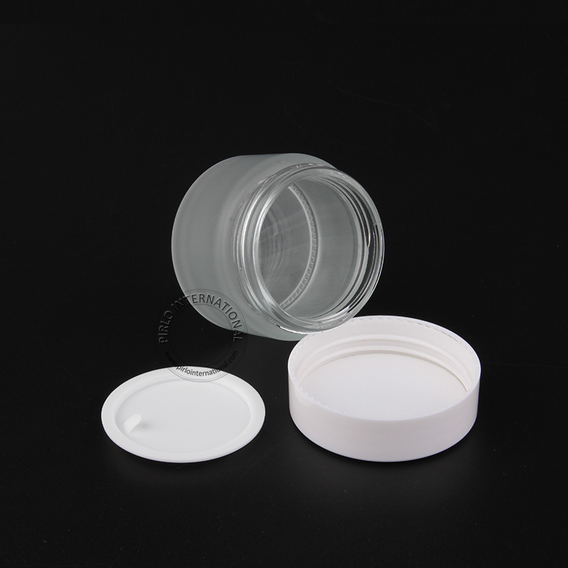 50ml transparent frosted glass jar with screw cap 50g customized personal care bottles wholesale