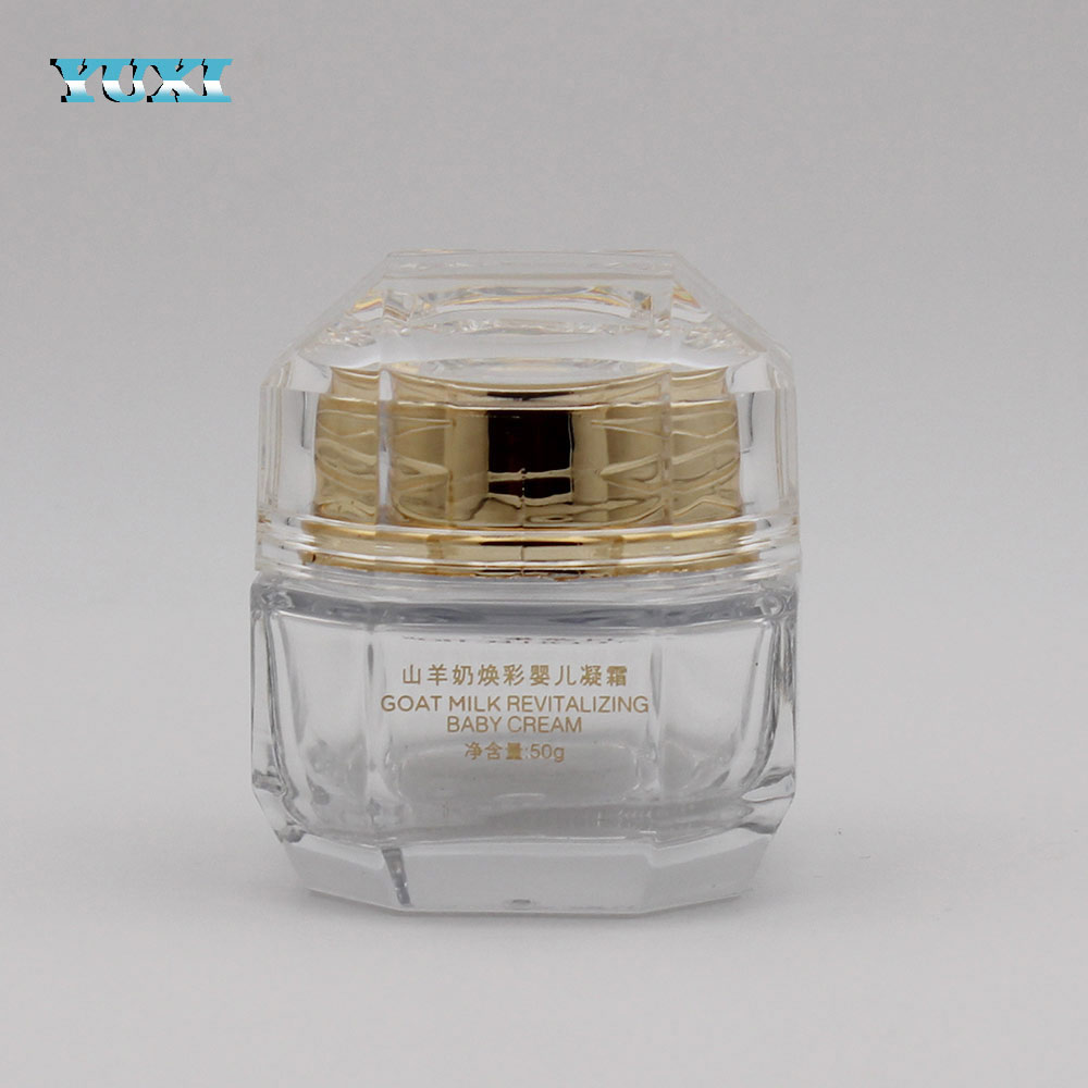 50ml unique square cosmetic glass jars