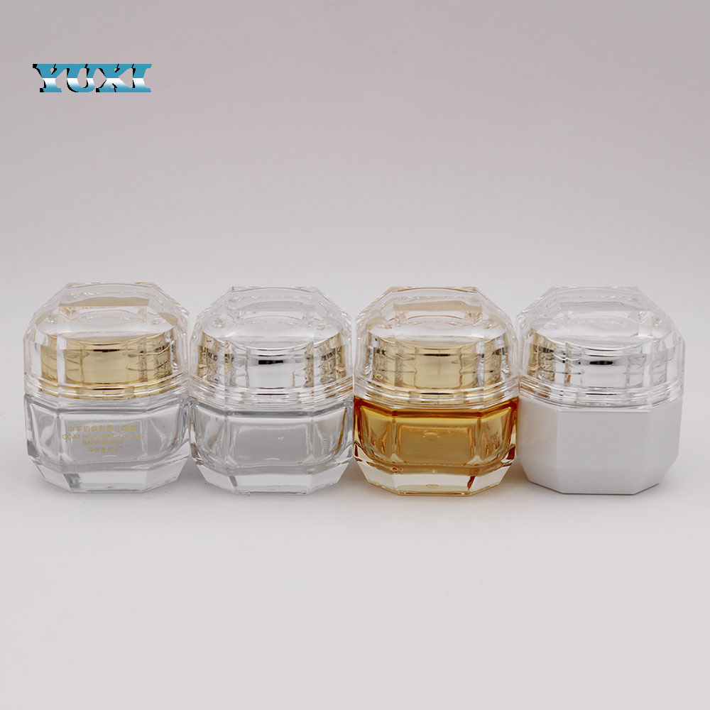 50ml unique square cosmetic glass jars