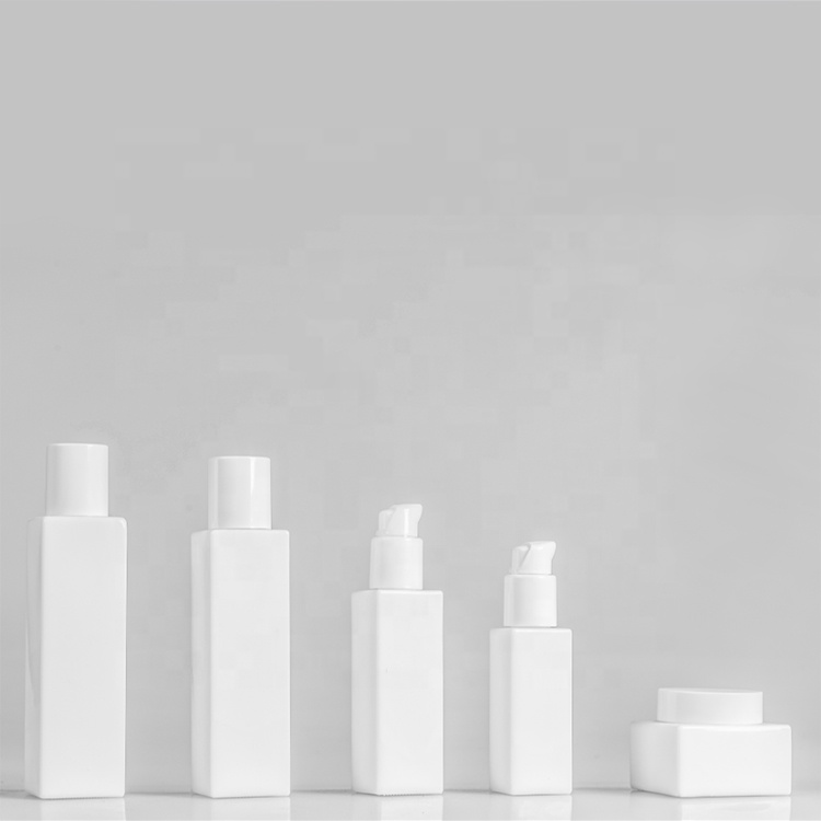 50ml white glass saqure cream cosmetic jar