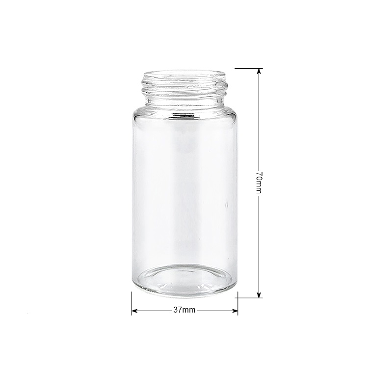 50ml wholesale borosilicate screw cap tubular pill glass vial bottle 37x70mm