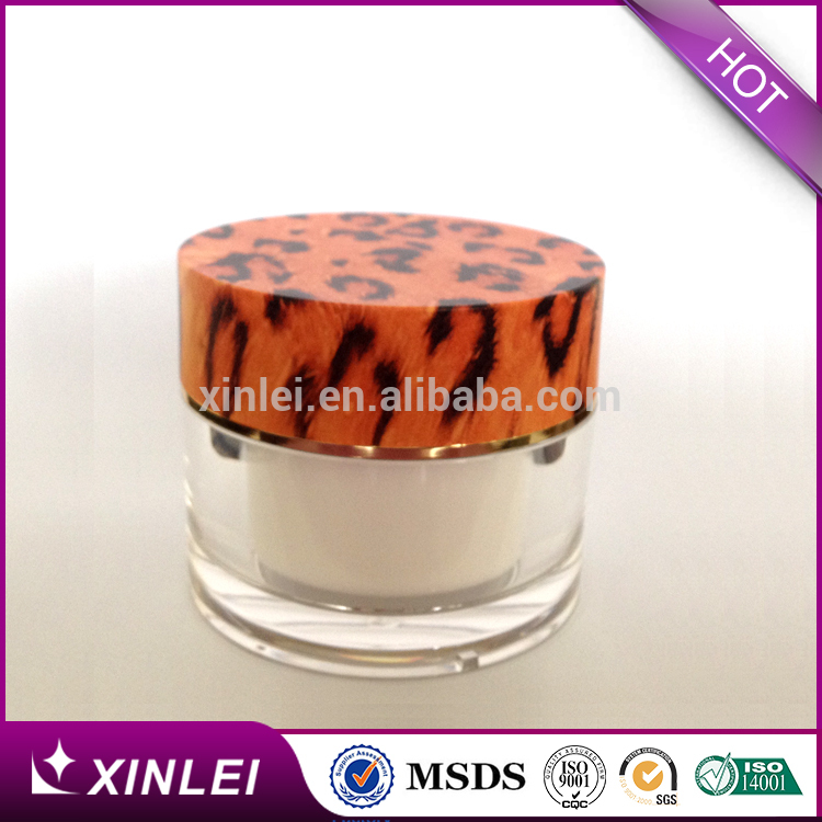 50ml wooden round shape Acrylic Cosmetic jar