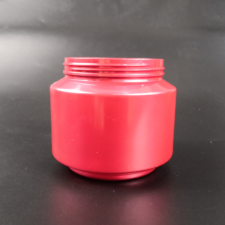 520ml 17 oz Empty Refillable PET Plastic Cosmetic Containers Red Wide Mouth Jars for Powder, Body Cream, Lotion Packaging