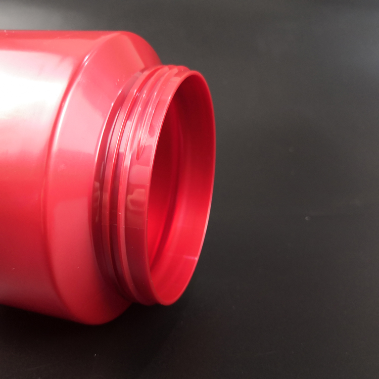 520ml 17 oz Empty Refillable PET Plastic Cosmetic Containers Red Wide Mouth Jars for Powder, Body Cream, Lotion Packaging