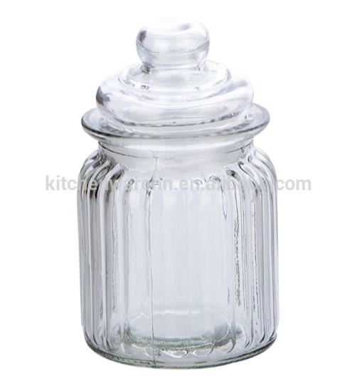 550ml clear round Food grade glass storage food  jar glass jar with glass lid