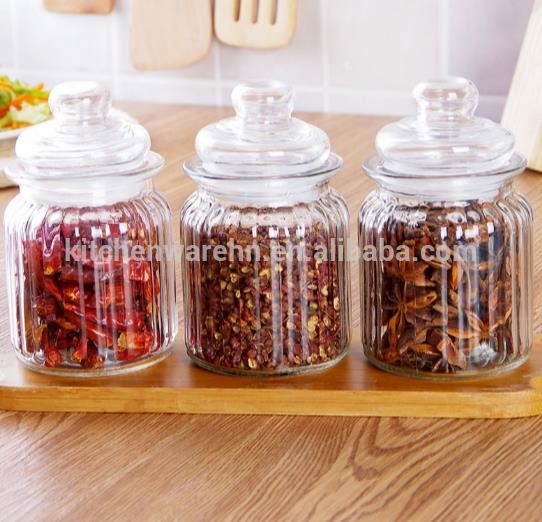 550ml clear round Food grade glass storage food jar glass jar with glass lid
