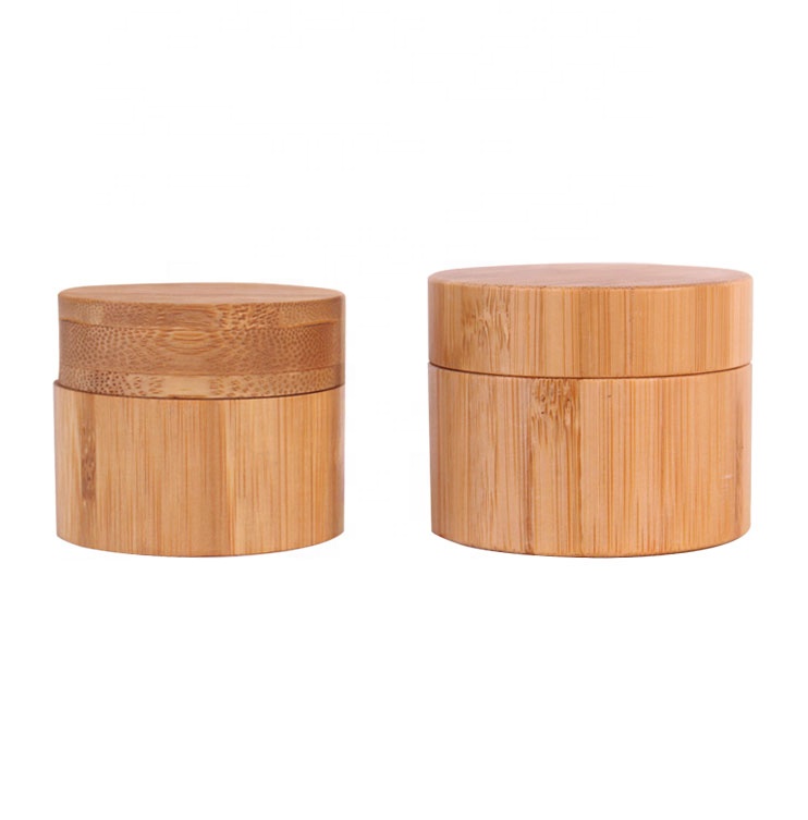 55ml High end bamboo wrapped glass cream jar with wooden lid