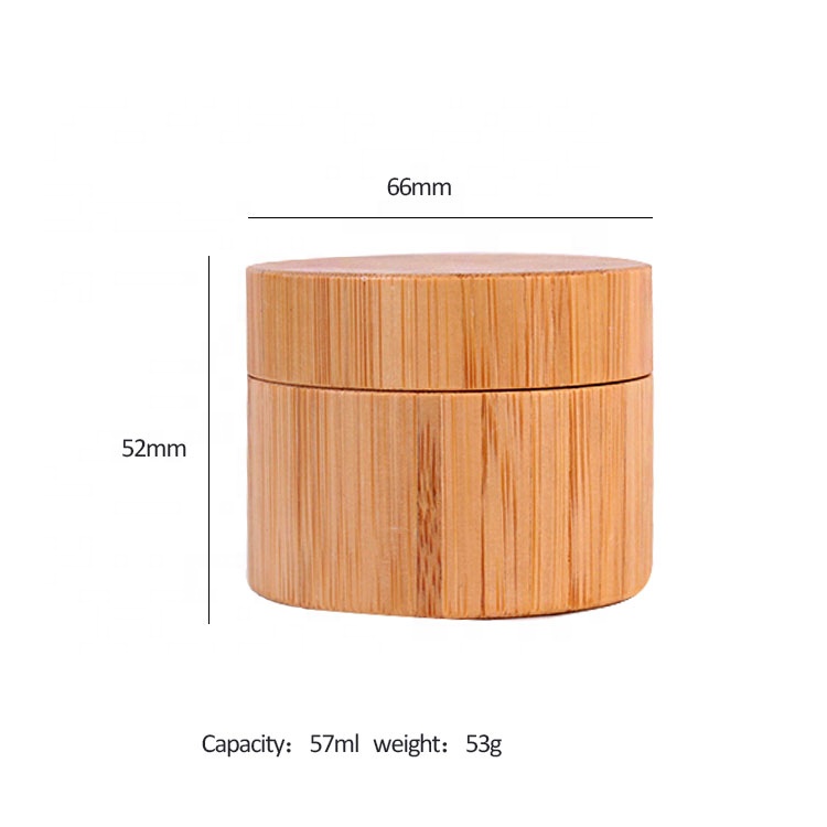 55ml High end bamboo wrapped glass cream jar with wooden lid