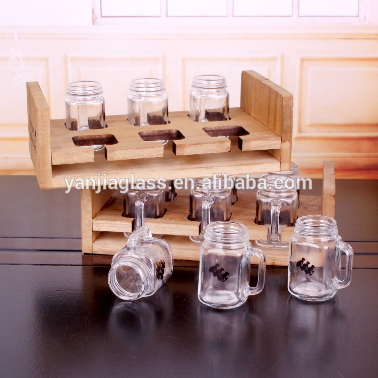 55ml small square glass mason jar with handle for spice food storage