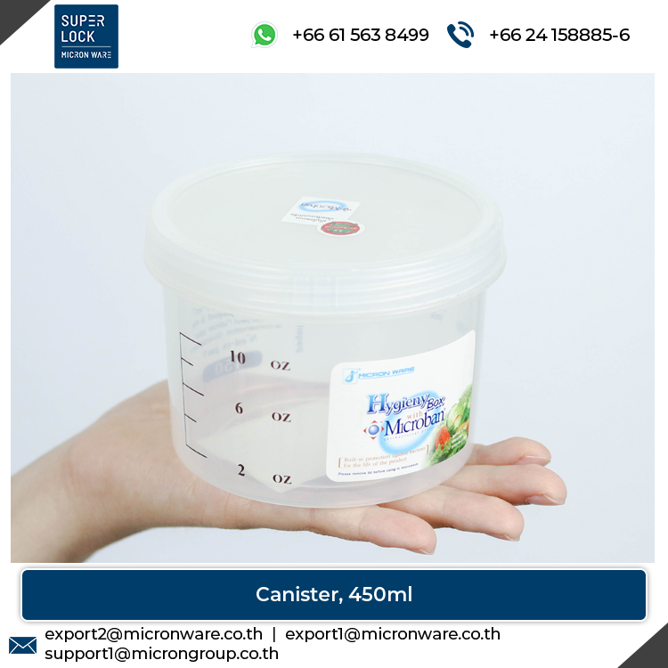 #5631 High Quality 450ml Capacity Easy to Open Plastic Food Storage Canister with Scale
