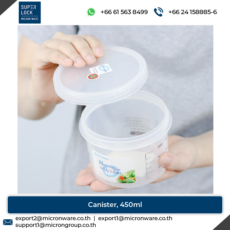 #5631 High Quality 450ml Capacity Easy to Open Plastic Food Storage Canister with Scale