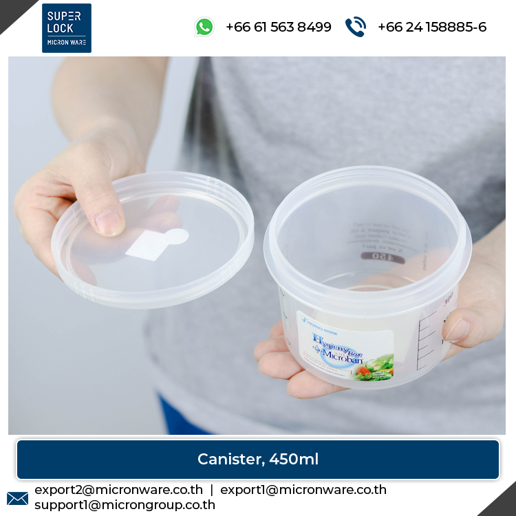 #5631 High Quality 450ml Capacity Easy to Open Plastic Food Storage Canister with Scale