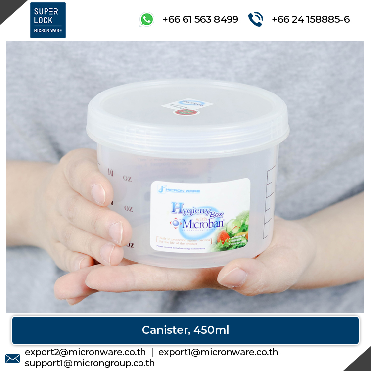 #5631 High Quality 450ml Capacity Easy to Open Plastic Food Storage Canister with Scale