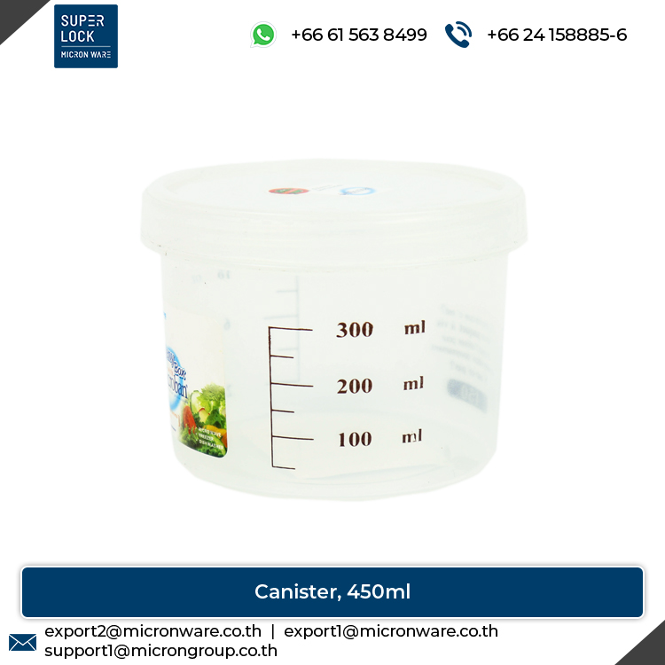 #5631 High Quality 450ml Capacity Easy to Open Plastic Food Storage Canister with Scale