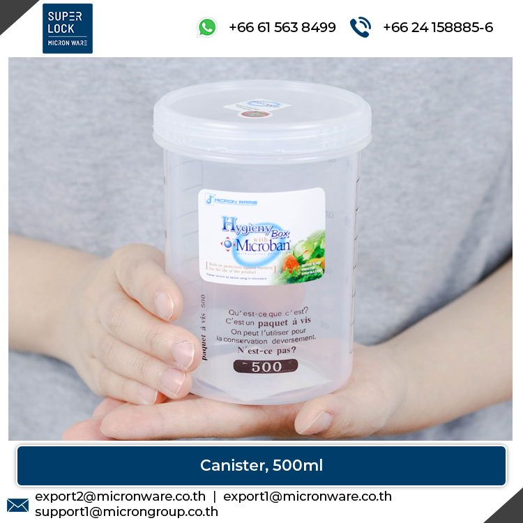 #5633 Airtight Superior Quality 500ml Plastic Food Storage Canister with Scale
