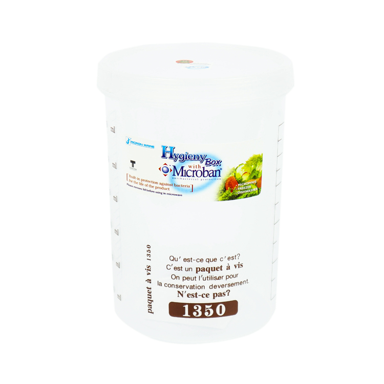 #5635 Airtight System Modern Style 1350ml Capacity Food Storage Plastic Canister with Scale
