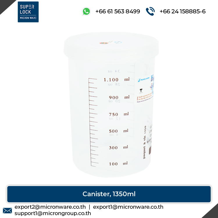 #5635 Airtight System Modern Style 1350ml Capacity Food Storage Plastic Canister with Scale