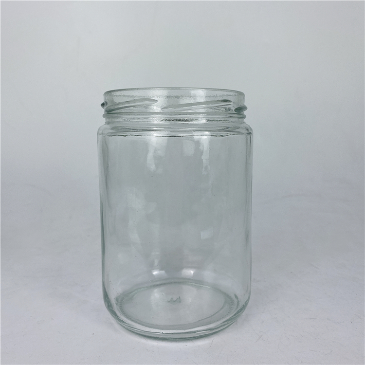 570ml 500ml 16oz straight glass jar with lug cap wide mouth glass container for food factory