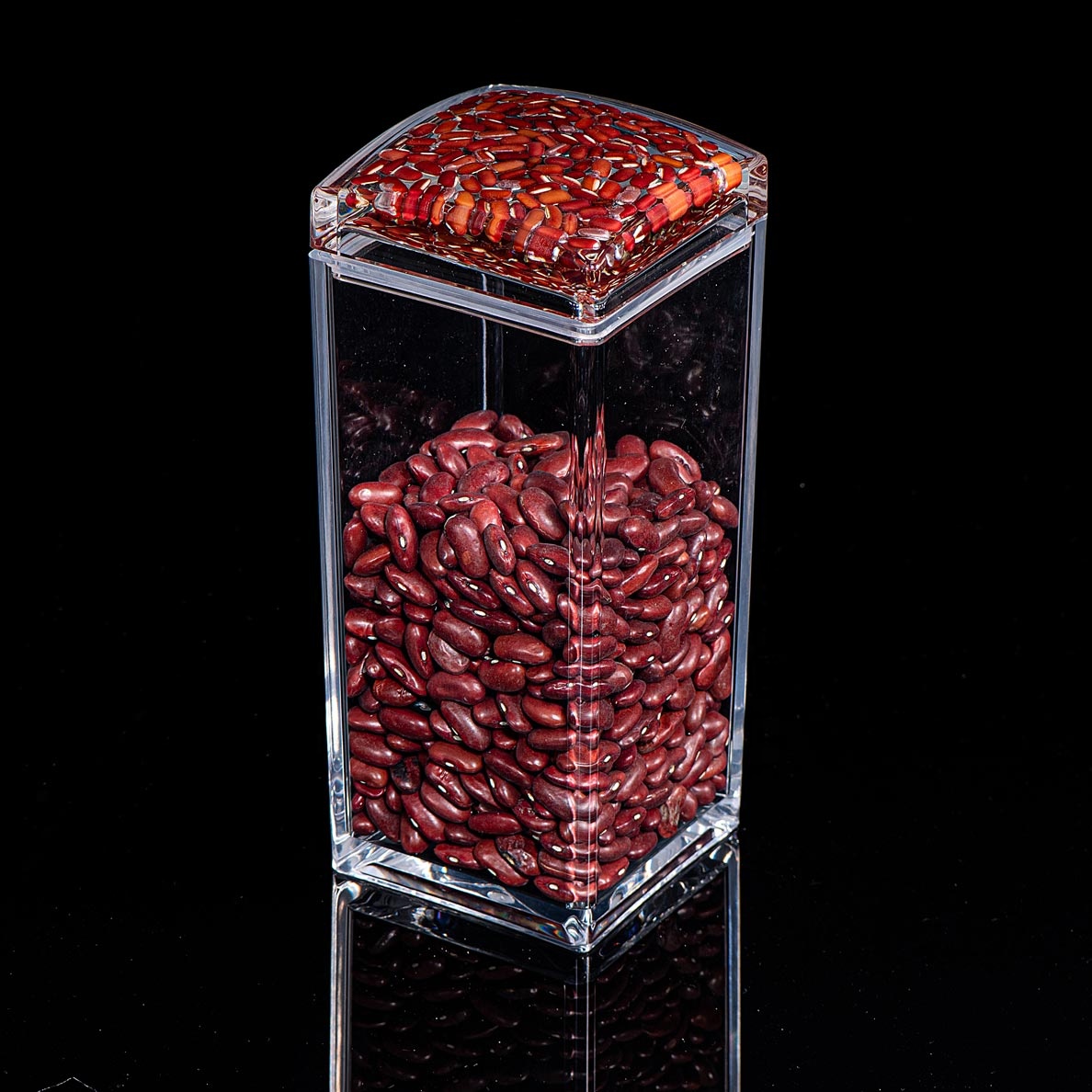 5830L 900ML Injection Large Square Candy Bottle Sealed Plastic Storage Bin Cookie Food Container Acrylic Airtight Jar