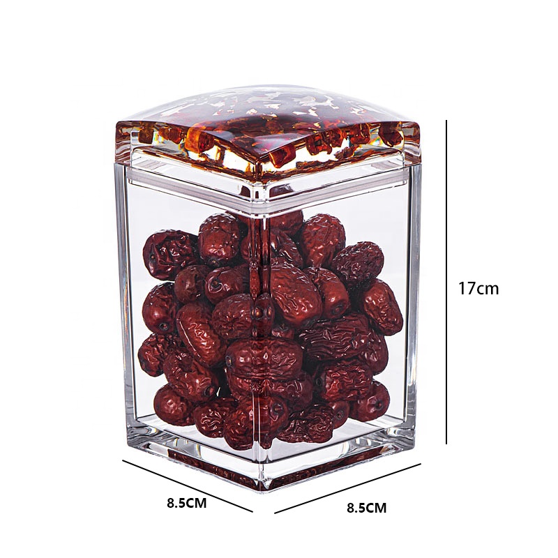 5830S 500ML High Quality Food Grade Acrylic Sealed Storage Tank Snack Nut Dry Goods Storage Sealed Jar
