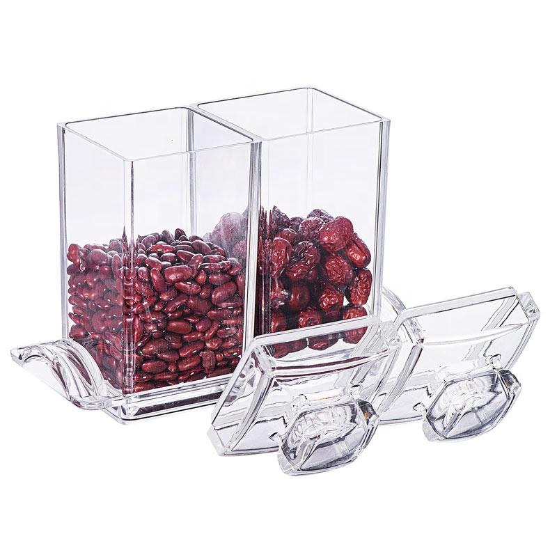 5831SS2 1000ML Hot Selling Acrylic  Food Storage  Jar Seal Pot  Cooking Beans Cereal Food Storage Sealed Container