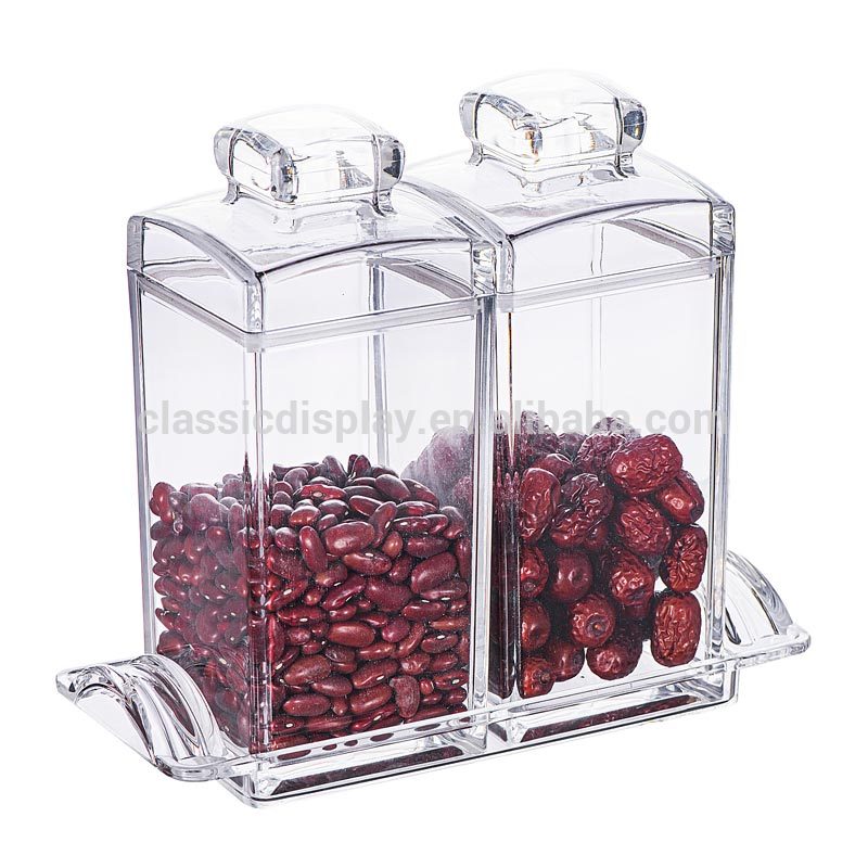 5831SS2 1000ML Hot Selling Acrylic Food Storage Jar Seal Pot Cooking Beans Cereal Food Storage Sealed Container