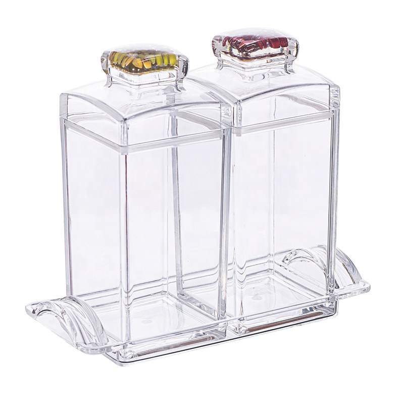 5831SS2 1000ML Hot Selling Acrylic Food Storage Jar Seal Pot Cooking Beans Cereal Food Storage Sealed Container