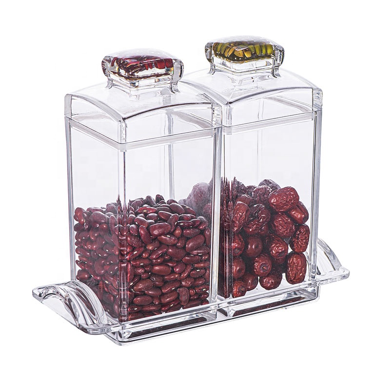 5831SS2 1000ML Hot Selling Acrylic Food Storage Jar Seal Pot Cooking Beans Cereal Food Storage Sealed Container