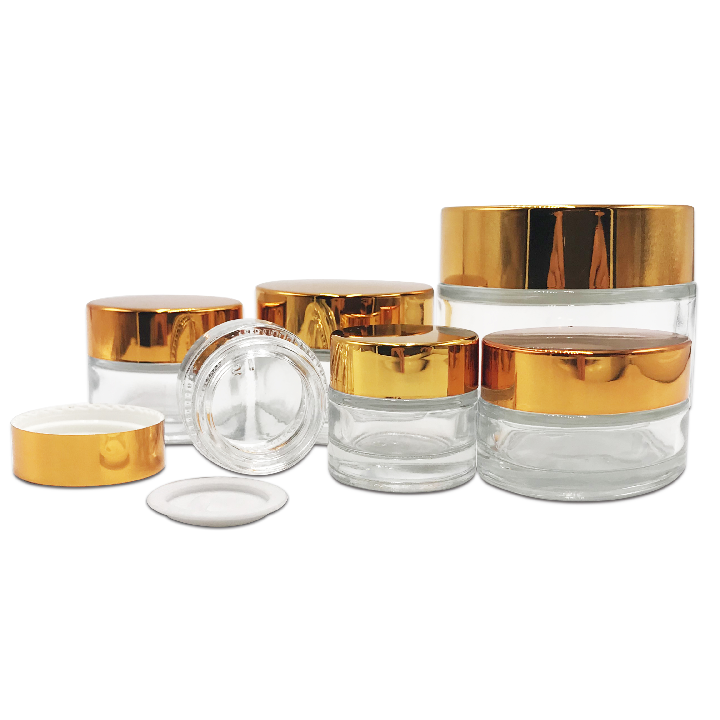 5G 10G 15G 15G 20G 30G 50G 100G clear glass jars with screw cap for cream jars