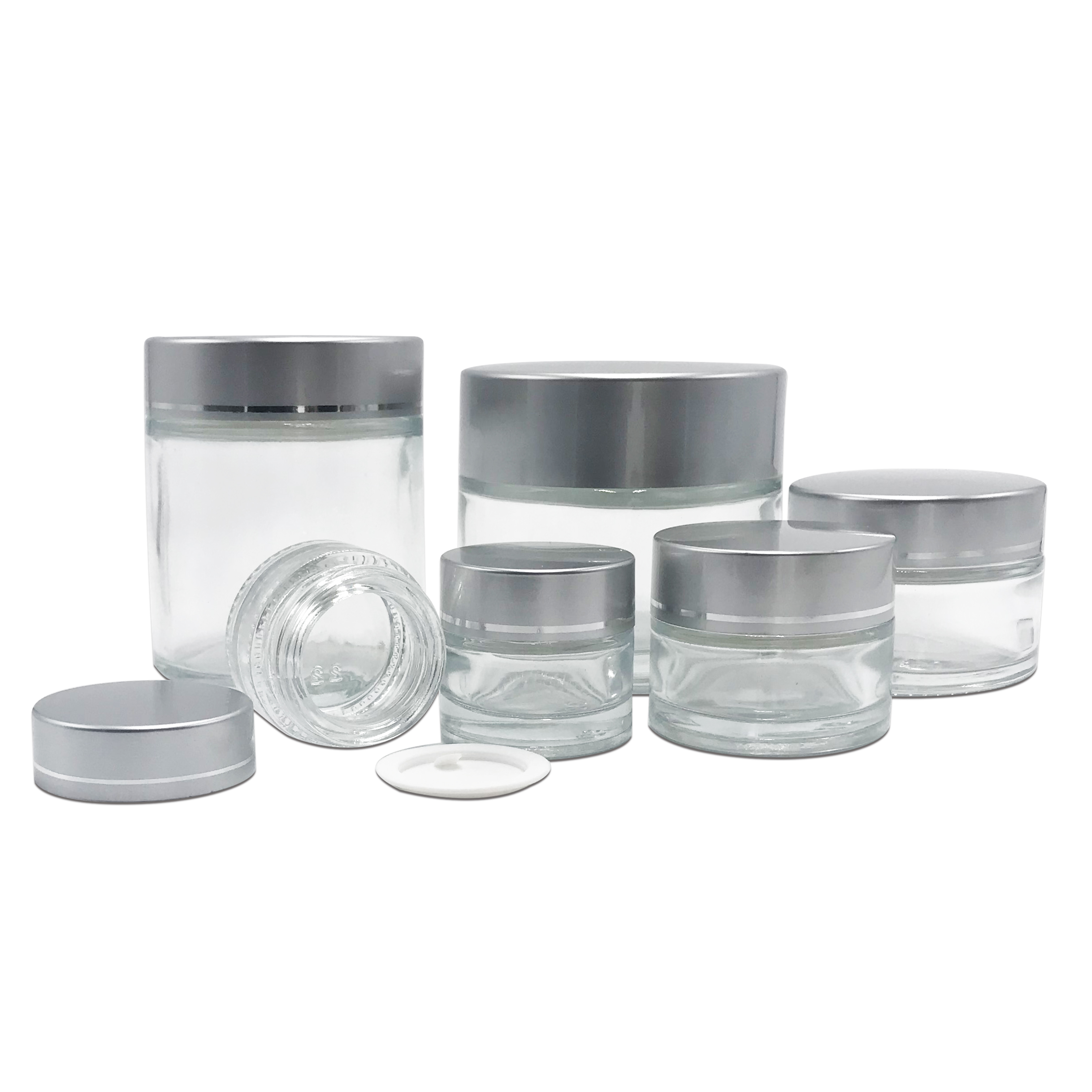 5G 10G 15G 15G 20G 30G 50G 100G clear glass jars with screw cap for cream jars