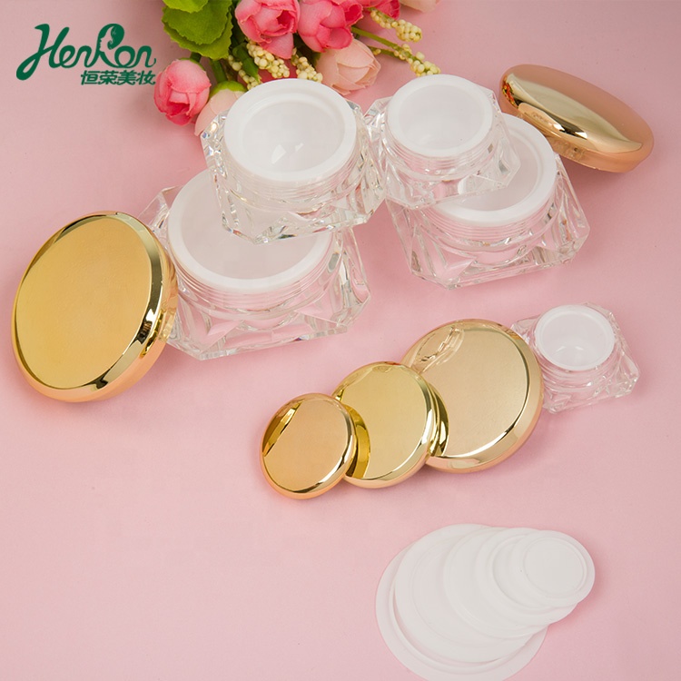 5G 10G 15G 20g 30G Gold Diamond Cosmetic Packaging Acrylic Luxury Cosmetic Cream Plastic Jar