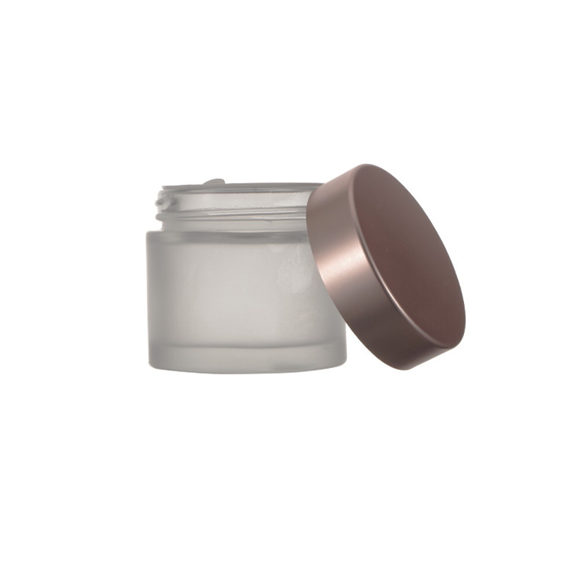 5G 10G 15G 30G 50G 60G 100G Frost Tarro De Crema De Vidrio With Rose Gold Lid
