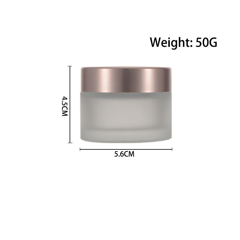 5G 10G 15G 30G 50G 60G 100G Frost Tarro De Crema De Vidrio With Rose Gold Lid