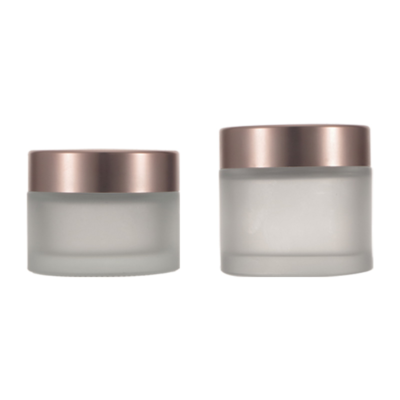 5G 10G 15G 30G 50G 60G 100G Frost Tarro De Crema De Vidrio With Rose Gold Lid