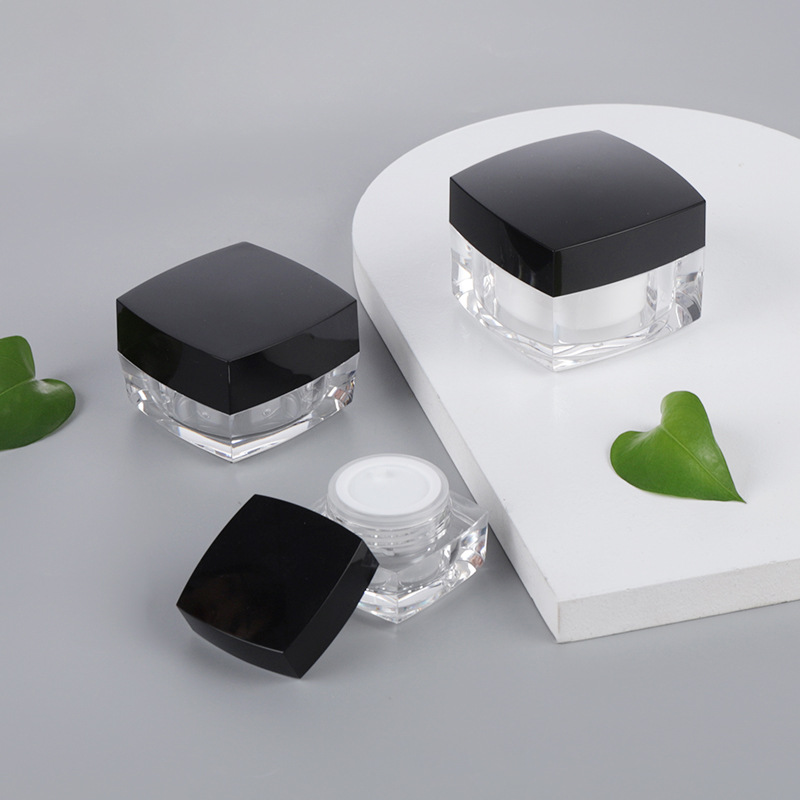 5G 10G 15G 30G 50G Refillable Bottles Face Cosmetics Square Makeup Bottle Face Cream Box Acrylic Cream Jar