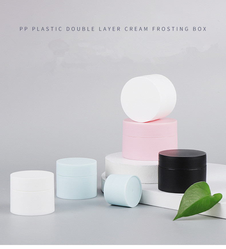 5G 15G 20G 30G 50G Round Shape Acrylic Empty Double-Layer Pp Face Cream Jar Lotion Plastic Make Up Plastic Face Cream Jar