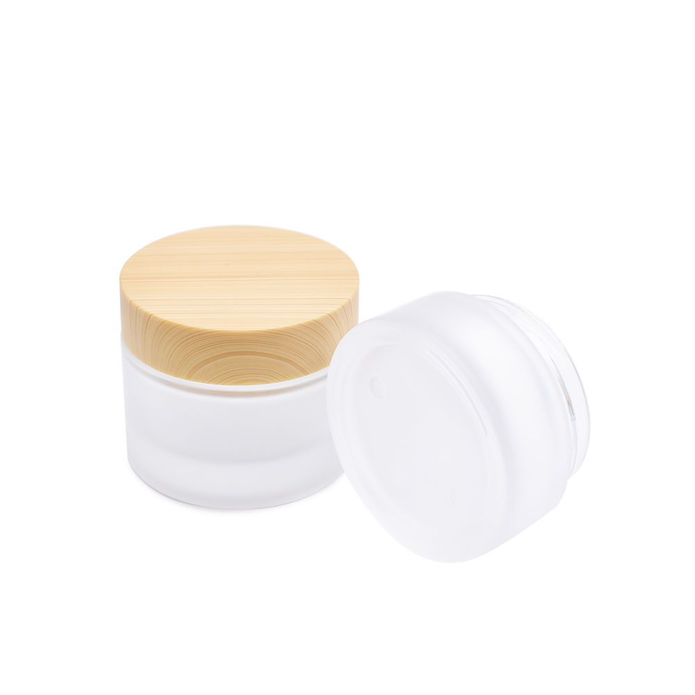 5G frost clear glass jar bamboo jar