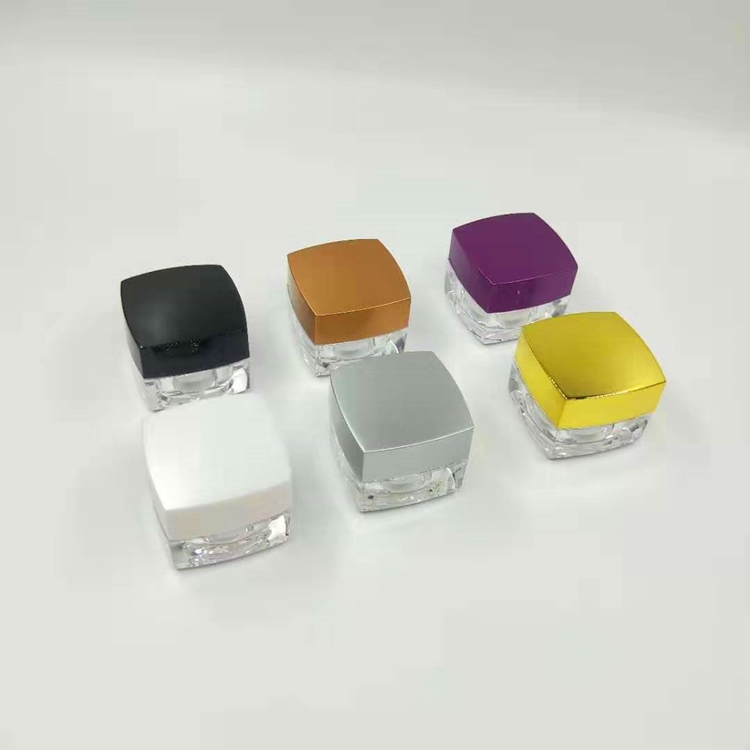 5G square bottle Best price skin care cream jar empty plastic cosmetic jar plastic acrylic jar can print logo