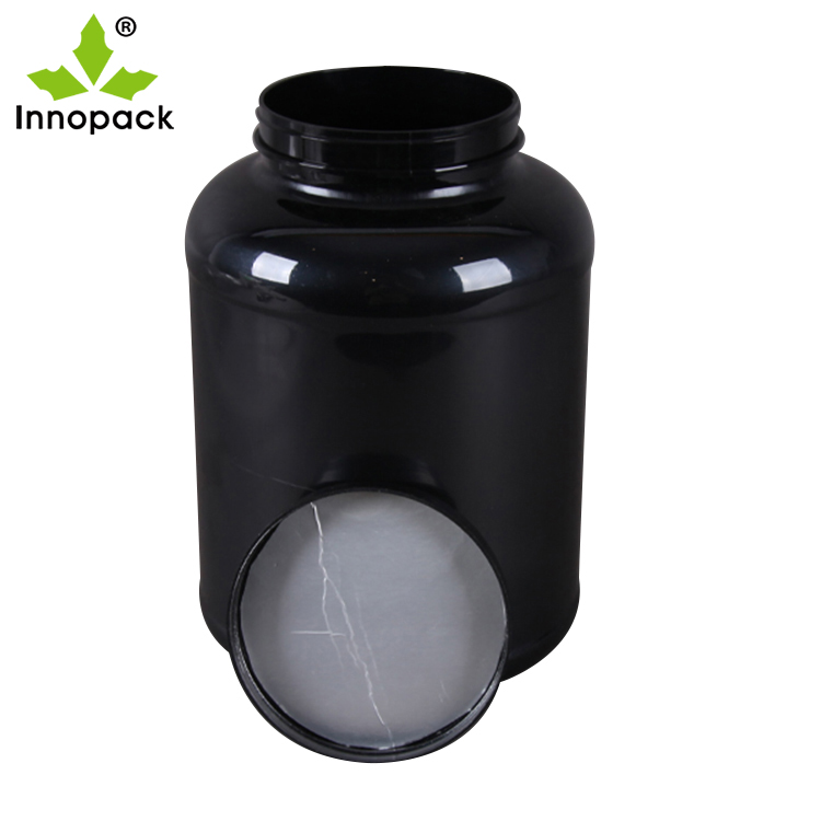 5L black pet plastic jar with lid for whey protein powder