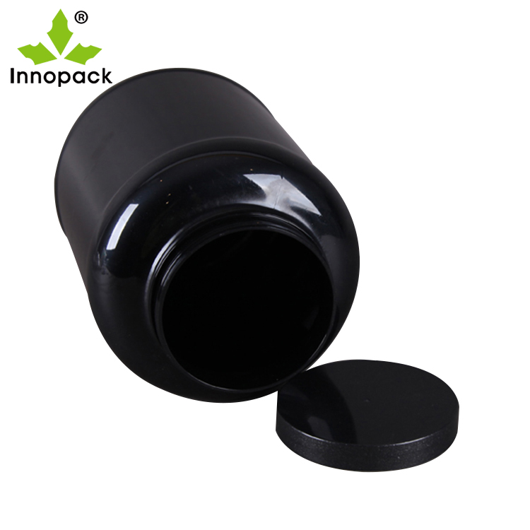 5L black pet plastic jar with lid for whey protein powder