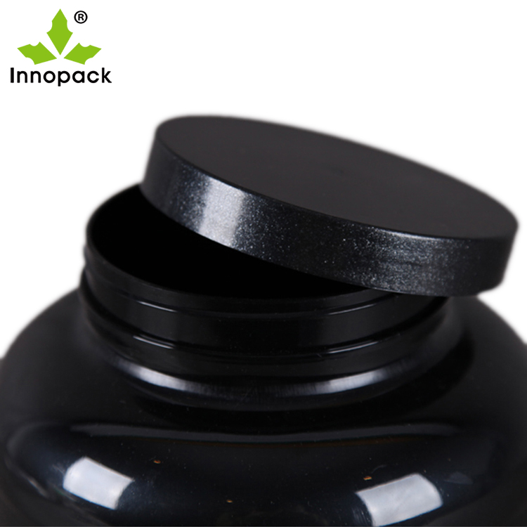 5L black pet plastic jar with lid for whey protein powder