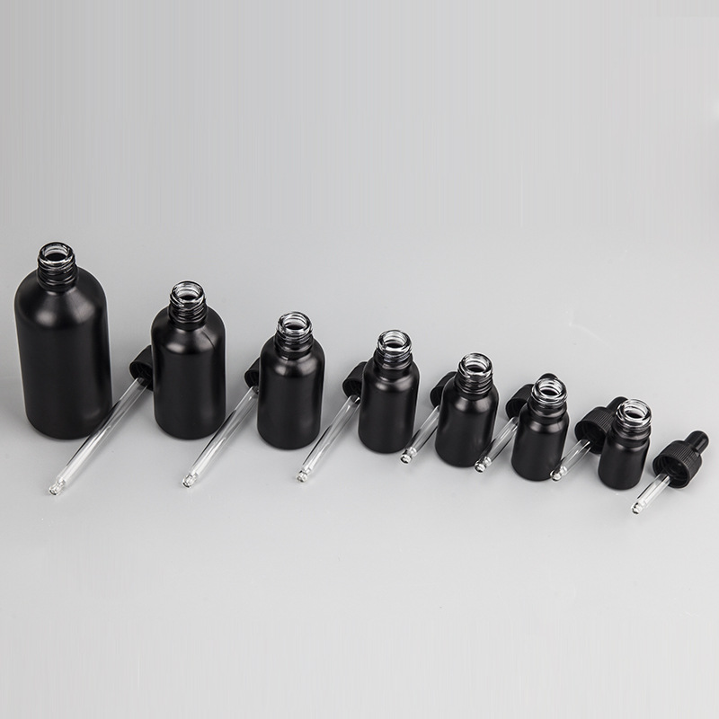 5ML 10ML 15ML 20ML 30ML 50ML 100ML Black Frosted Glass Dropper Essential Oil Bottle