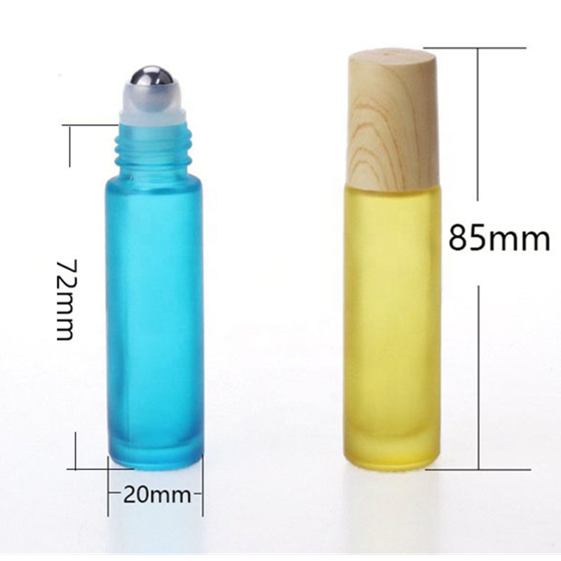 5ML 10ML Clear Amber Cobalt Blue Glass Roll On Perfume Bottle With Roll On Cap And Ball