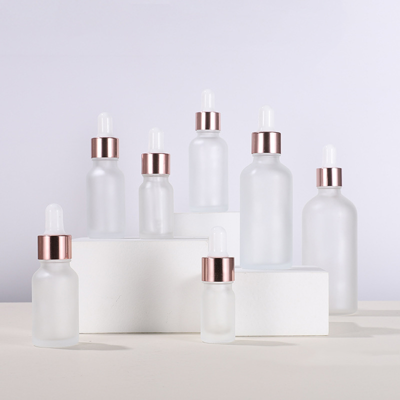 5ML 10mL refined oil bottle 15ML 20ml dropper bottle 30ML 50ml Rose gold ring 100ml frosted glass bottle