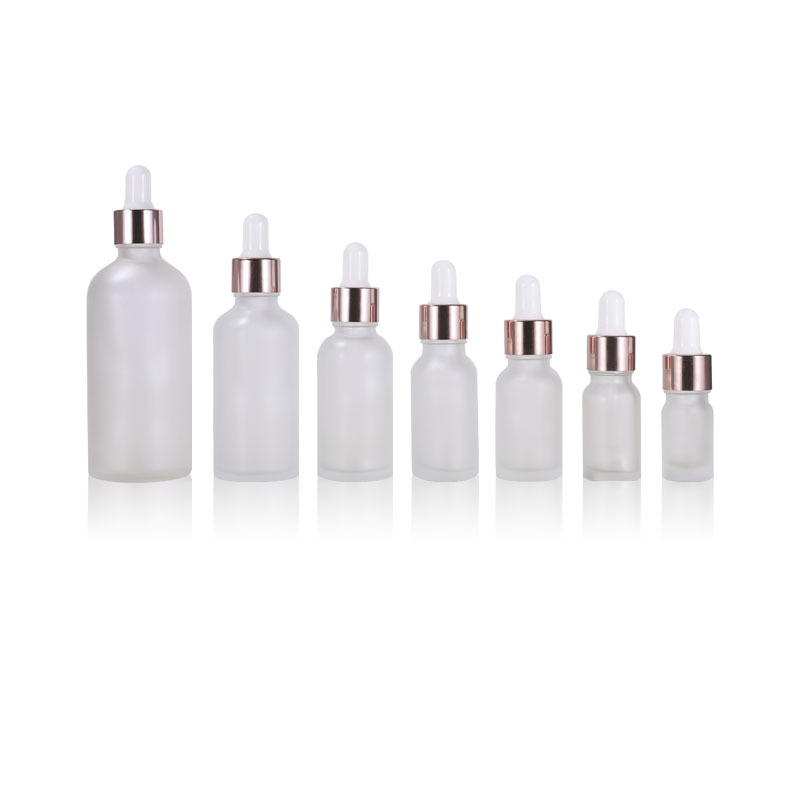 5ML 10mL refined oil bottle 15ML 20ml dropper bottle 30ML 50ml Rose gold ring 100ml frosted glass bottle